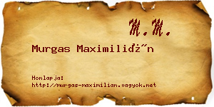 Murgas Maximilián névjegykártya